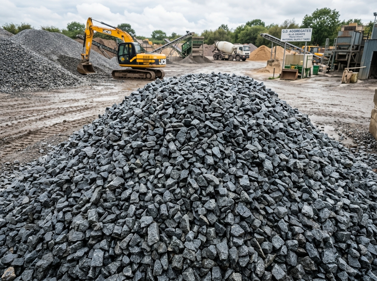 Heap of 10 mm and 20 mm stone chips